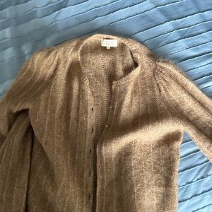 Cozy Taupe Women's Button-Front Sweater Cardigan